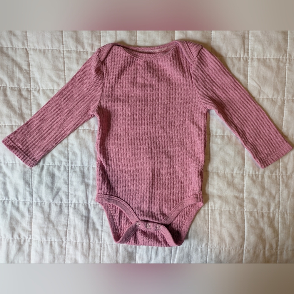 Cloud Island Ribbed Pink Baby Bodysuit